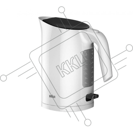 Чайник  BRAUN  WK3110WH объем 1.7 л мощность 3000 Вт закрытая спираль установка на подставку в любом положении пластиковый корпус