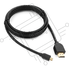 Кабель Cablexpert HDMI-micro HDMI CC-HDMID-6, 19M/19M, v2.0, медь, позол.разъемы, экран, 1.8м, черный, пакет