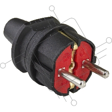Вилка AY-KA 16А 250В с/з прямая, черный (7911500)
