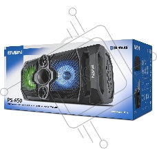 Портативная акустика Sven PS-650, черный (50 Вт, Bluetooth, FM, USB, microSD, LED-дисплей, 2х4000мА*ч), Нет SVEN PS-650, черный (50 Вт, Bluetooth, FM, USB, microSD, LED-дисплей, 2х4000мА*ч), Нет