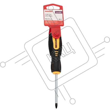 Отвертка крестовая PZ 1х75 мм, двухкомпонентная рукоятка REXANT