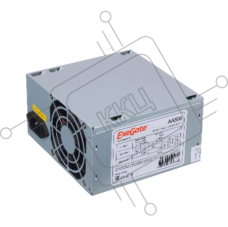 Блок питания 500W Exegate AA500, ATX, 8cm fan, 24p+4p, 2*SATA, 1*IDE