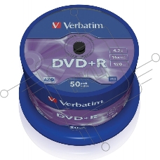 Диск DVD+R Verbatim 4.7Gb 16x Cake Box (50шт) (43550)