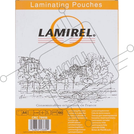Пленка для ламинирования Lamirel LA-78656 75мкм A4 (100шт) 216x303мм