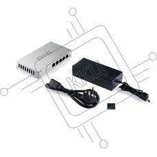 Коммутатор ZYXEL GS1200-5HPV3-EU0101F, 5×1 Гбит/с, 4×PoE+, 68 Вт, управляемый