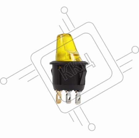 Выключатель клавишный круглый 250V 6А (3с) ON-OFF желтый  REXANT