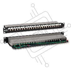 Патч-панель 19дюйм PP3-19-24-8P8C-C5E-SH-110D 1U 24 порта RJ45 полн. экран. кат.5e Dual IDC ROHS черный Hyperline 246037