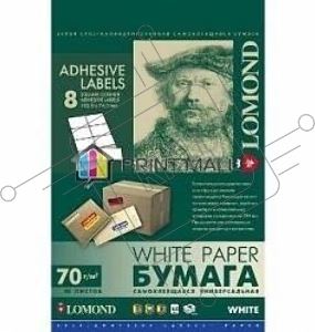 Самоклеящаяся бумага LOMOND универсальная для этикеток, A4, 8 делен. (105 x 74.3 мм), 70 г/м2, 50 листов
