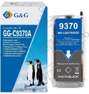 Картридж струйный G&G GG-C9370A фото черный (130мл) для HP Designjet T610/T770/T790eprinter/T1300eprinter/T1100