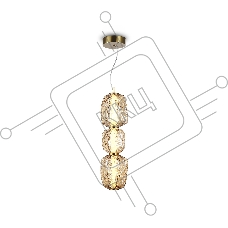 Подвесной светодиодный светильник Ambrella light LH30102 SB/TI бронза/янтарь 23W 3000K 140*140*1760