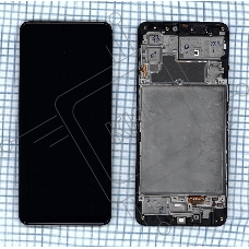 Дисплей для Samsung Galaxy M22 SM-M225F в сборе с тачскрином и рамкой OLED черный