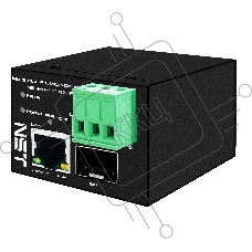 Промышленный компактный Ultra PoE медиаконвертер Gigabit Ethernet, SFP 1000Мбит/c, RJ45 10/100/1000Мбит/c, поддержка LFP. Порт PoE: до 90W (IEEE 802.3af/at/bt). Автоматическое определение PoE устройств. Суммарная мощность PoE - до 90W; Встроенная грозозащ