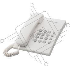 Телефон проводной Panasonic KX-TS2350RUW белый {повтор номера, регул-ка громкости, кр.на стену}
