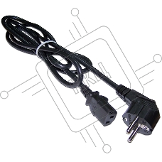 Шнур питания Lanmaster C13-Schuko, 3х0.75, 220В, 10А, черный, 0.5 метра