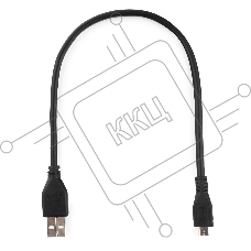 Кабель USB 2.0 Pro Gembird/Cablexpert AM/microBM 5P, 0.3м, экран, черный, пакет  CCP-mUSB2-AMBM-0.3M 