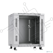 Шкаф телекоммуникационный напольный Cabeus, IP20, 12U, 730х600х800 мм (ВхШхГ), дверь: стекло, разборный, серый
