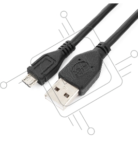 Кабель USB 2.0 Pro Gembird/Cablexpert AM/microBM 5P, 0.3м, экран, черный, пакет  CCP-mUSB2-AMBM-0.3M 