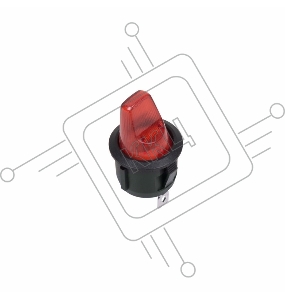 Выключатель клавишный круглый 250V 6А (3с) ON-OFF красный  REXANT