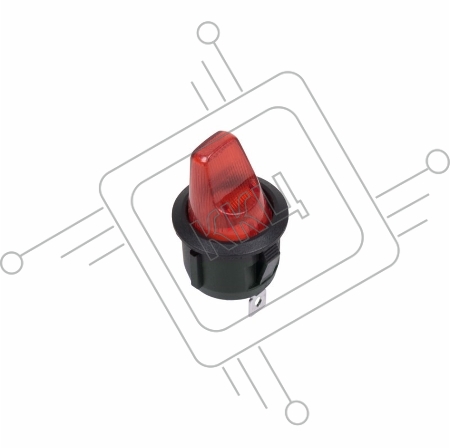 Выключатель клавишный круглый 250V 6А (3с) ON-OFF красный  REXANT