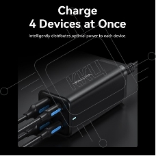 Сетевое зарядное устройство Vention на 4 порта GaN 100W USB (C+C+A+A) черный, шт.