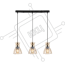 Светильник Ambrella light TR3404/3 BK/FGD/TI черный/золото/янтарь E27/3 max 60W 550*135*1000