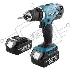 Дрель-шуруповерт Makita DDF453RFE, Аккумуляторная, 18В, 2 АКБ, Кейс