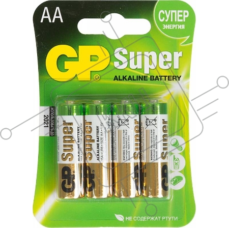 Батарея GP Super Alkaline 15A LR6 AA (4шт)