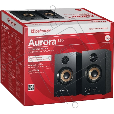 Колонки Defender AURORA S20 { 2x10 Вт RMS,20-20000 Гц, разъём для наушников } 65419