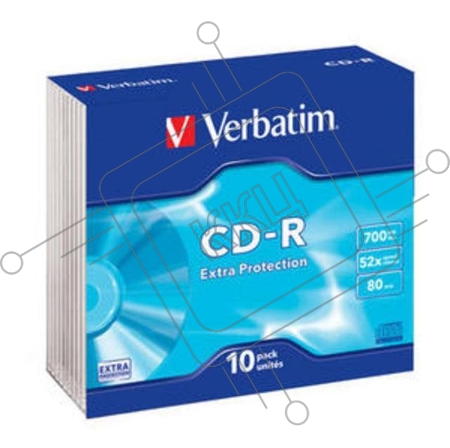 Диск CD-R Verbatim 700Mb 52x Slim case (10шт) (43415)