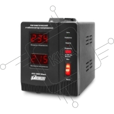 Стабилизатор напряжения Powerman  AVS 1000D Black (220В±8% 1000ВА,8А,КПД 98%, циф. индикация вх./вых.)