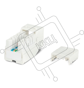 Монтажное оборудование Hyperline KJNE-8P8C-C5e-90-WH Вставка Keystone Jack RJ-45(8P8C), категория 5e, 110 IDC, заделка с помощью NE-TOOL, белая