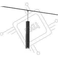 Акцентный подвесной светильник GL4525 BK черный IP20 12W 3CCT 3000-6000K SMART 48V 24° D40*300