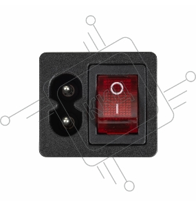 Выключатель клавишный 250 V 6 А (4с) ON-OFF красный с подсветкой и штекером C8 2PIN  REXANT