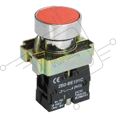 Кнопка LAY5-BA42 без подсветки красн. 1р ИЭК BBT61-BA-K04