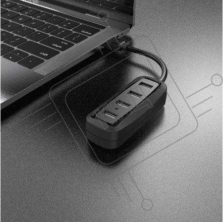Концентратор Vention USB 2.0 на 4 порта Черный VAS-J43-B015