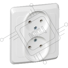 Розетка 2-м СП Этюд 16А IP20 без заземл. бел. SchE PC16-005B