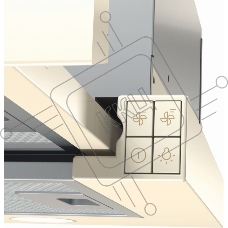 Вытяжка встраиваемая Gorenje BHP62CLI слоновая кость управление: кнопочное (1 мотор)