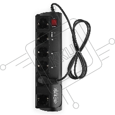 Сетевой фильтр Energenie Сетевой фильтр EG-PMS2-LAN программируемый, черный (10А, LAN, 6 розеток)