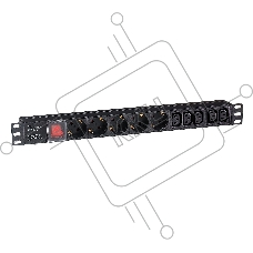 Блок розеток горизонтальный ExeGate ServerPro PDU-19H008 Al-5C135S-C14-SW, 19