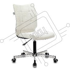 Кресло компьютерное Бюрократ CH-330M/VELV20 без подлокотников, молочный, крестовина металл