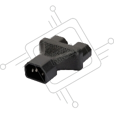 Переходник 4PH разветвитель C14 - C13 х2 двойной, прямой, черный, 4PH-R90289