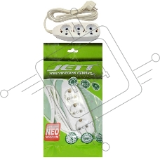 Удлинитель ДЖЕТТ РС-3 с заземлением, 3р*3м (ПВС 3*0,75 ) (35шт)  155-633