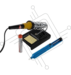 Набор для пайки REXANT №4 (паяльник 30 Вт, оловоотсос, подставка, припой, губка)