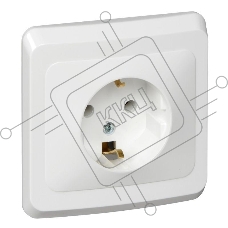 Розетка 1-м СП Этюд 16А с заземл. бел. SchE PC16-003B