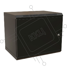 Шкаф коммутационный WRline (WR-TW-1245-SR-RAL9004) настенный 12U 600x450мм пер.дв.металл 2 бок.пан. 60кг черный 370мм 650мм IP20 сталь