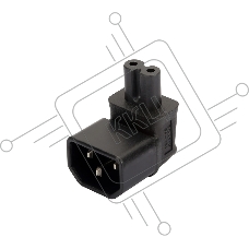 Переходник 4PH C14 - C7 угловой, черный, 4PH-R90292