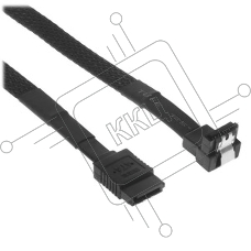 Кабель интерфейсный SATA Cablexpert CC-SATAM-DATA90-BLBR-30CM, Sata3 7pin/7pin, мет.защелка, угловой разъем, 30 см, черный, оплетка, пакет