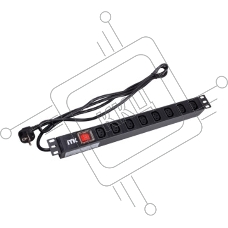 Блок ITK PH12-8C131 PDU 8 розеток C13 с LED выкл,1U, шнур 2м вилка нем.ст