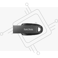 Флеш диск 128GB SanDisk CZ550 Ultra Curve, USB 3.2 черный