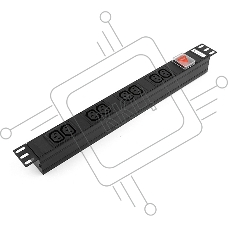 Блок Gembird EHB8-4, 1 вход С14/ 8 выходов C13, с защитой для 19